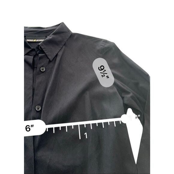 DKNY Jeans Women Long Sleeve Blouse Top Button Down Shirt Small - Picture 8 of 8